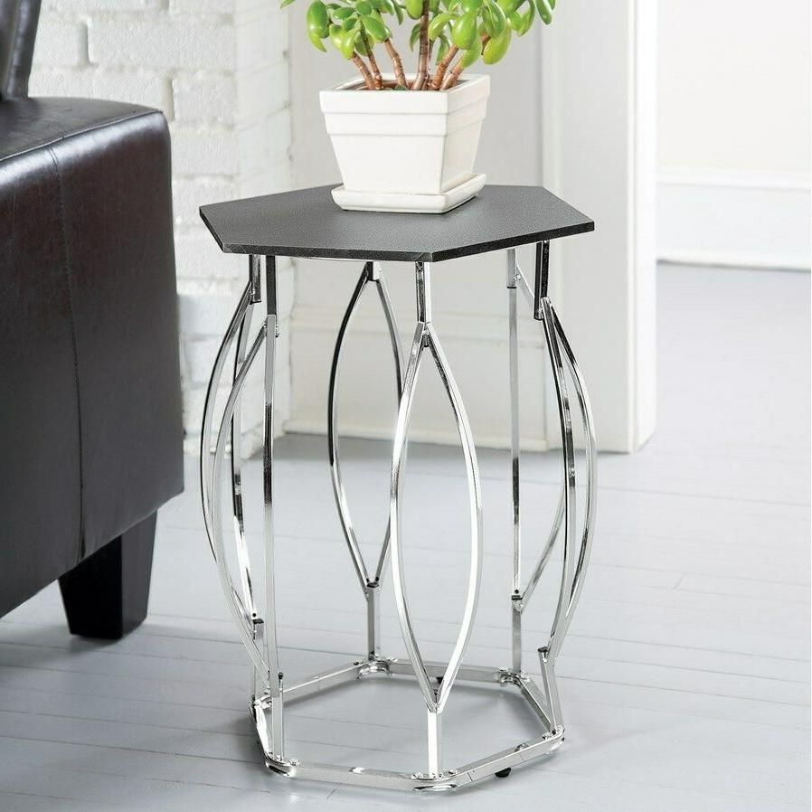 Sofa Table Modern Hexagon Coffee Hallway Console Accent For Acrylic Modern Console Tables (Photo 20 of 20)