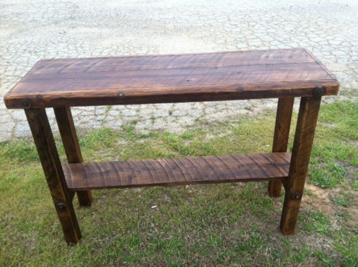 Sofa Table Wood Table Rustic Sofa Table Rustic Barn Wood Intended For Smoked Barnwood Console Tables (Photo 19 of 20)