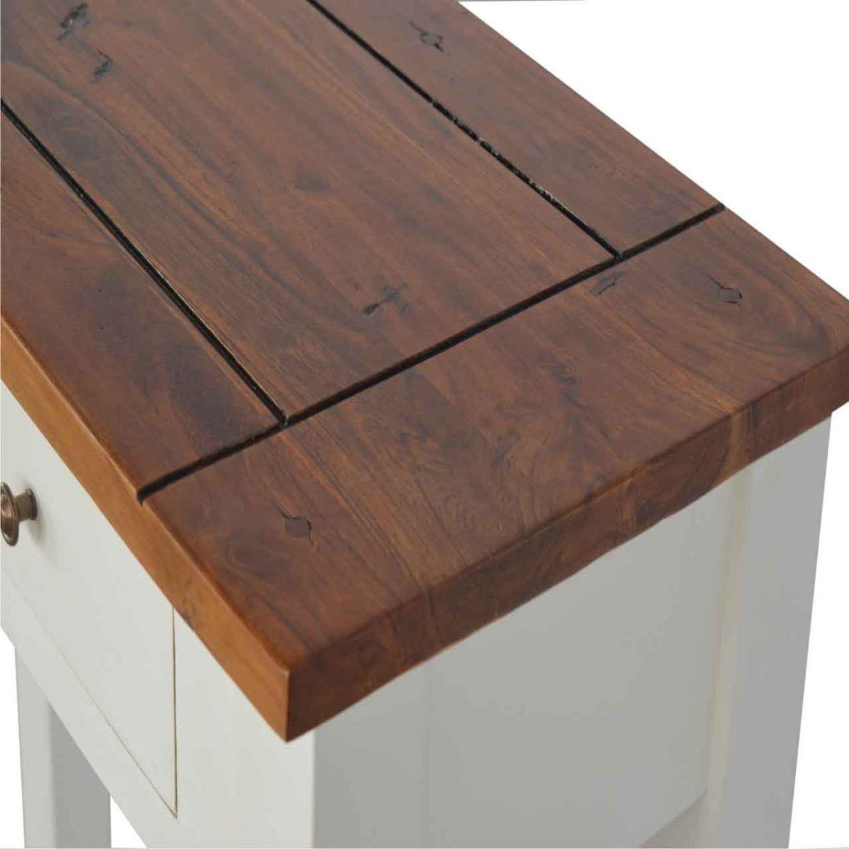 Solid Mango & Acacia Wood 2 Tone 2 Drawer Narrow Console Throughout Natural Mango Wood Console Tables (View 11 of 20)