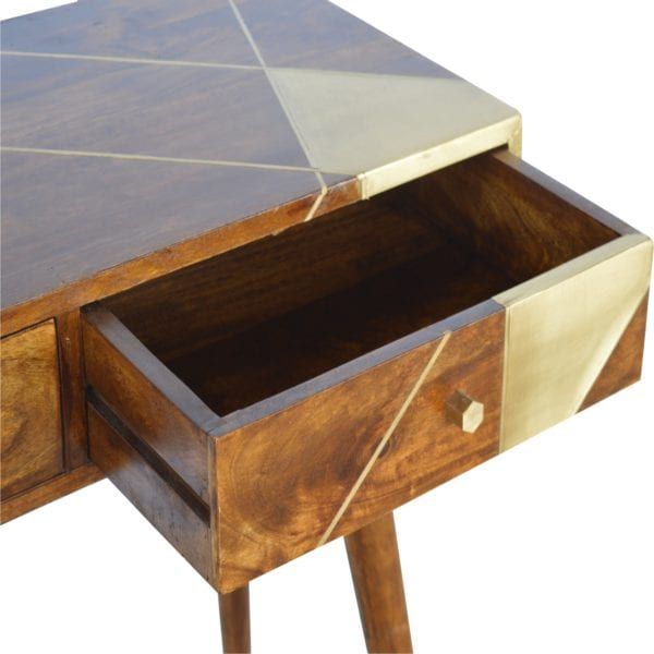 Solid Wood Geometric Design Console Table | Scottish For Geometric Glass Modern Console Tables (View 13 of 20)