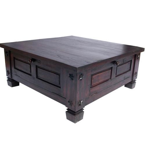 Solid Wood Square Storage Box Coffee Cocktail Sofa Table With Regard To Espresso Wood Trunk Console Tables (View 11 of 20)