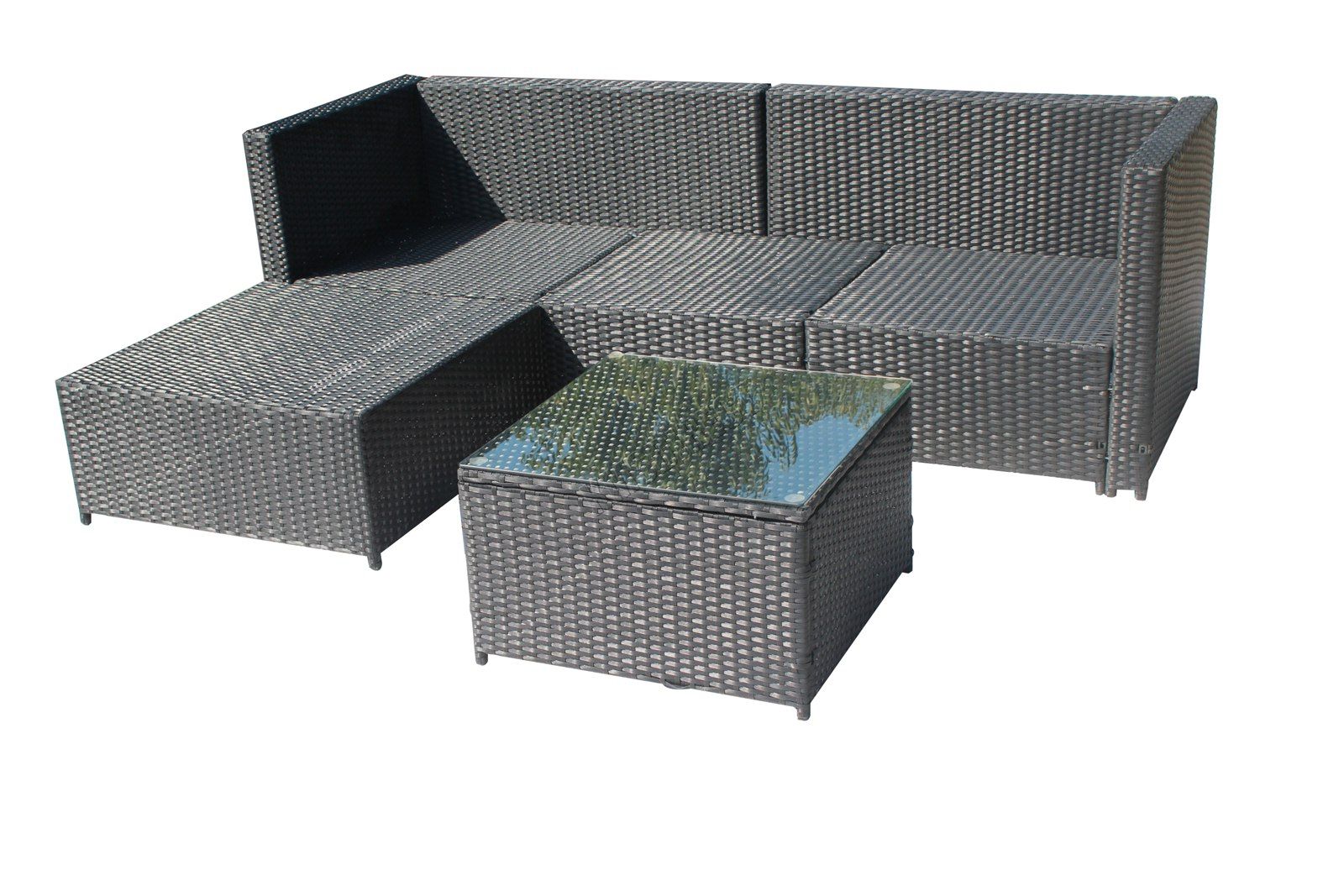 Spare Repair Rattan Garden Furniture Set Corner Sofa Glass Within Black And Tan Rattan Console Tables (View 8 of 20)