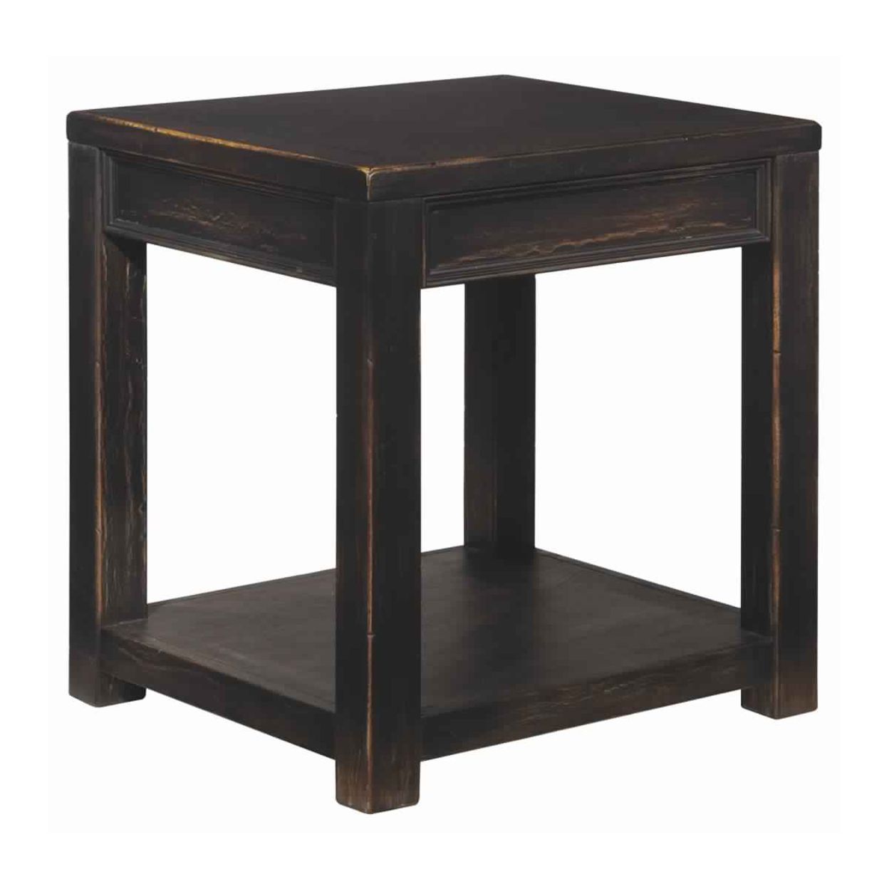 Square Shape Wooden End Table With Open Shelf, Black | Ebay Intended For Square Matte Black Console Tables (Photo 10 of 20)
