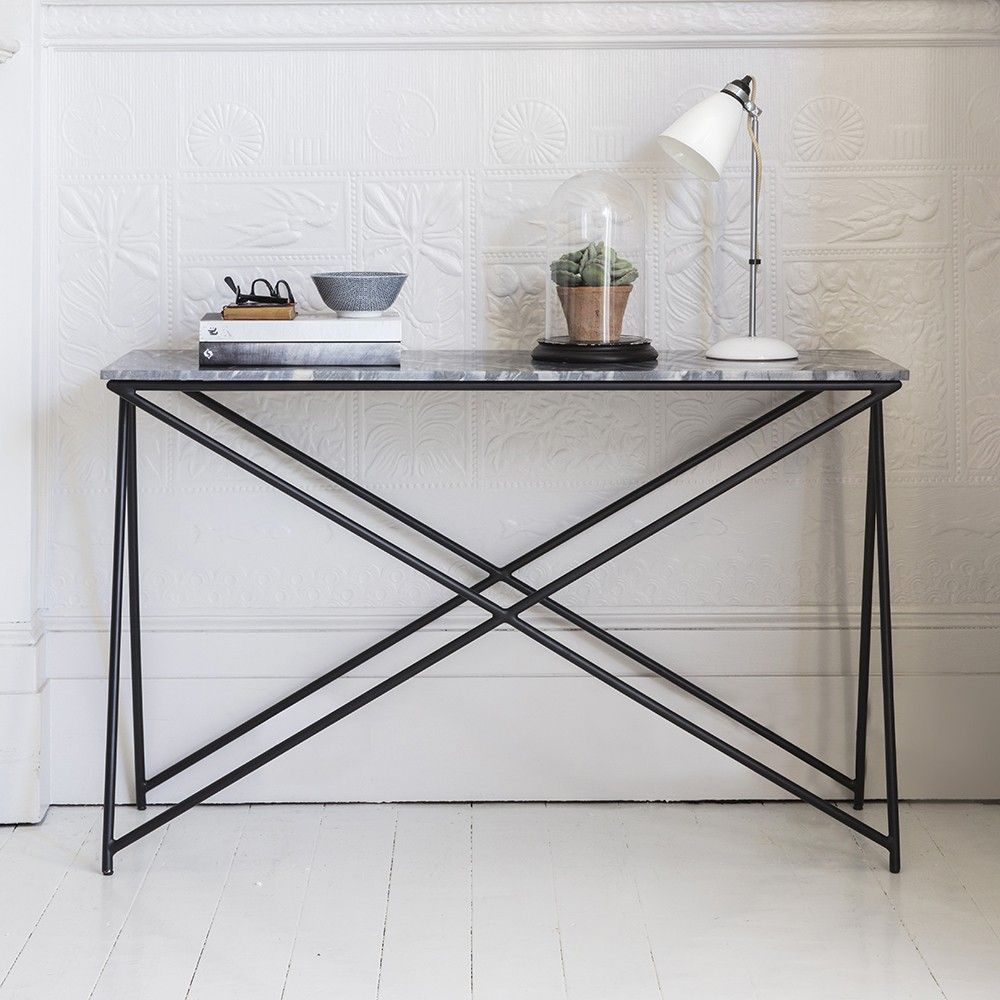 Stellar Grey Marble Console Table | Marble Console Table For Gray Wood Veneer Console Tables (View 2 of 20)