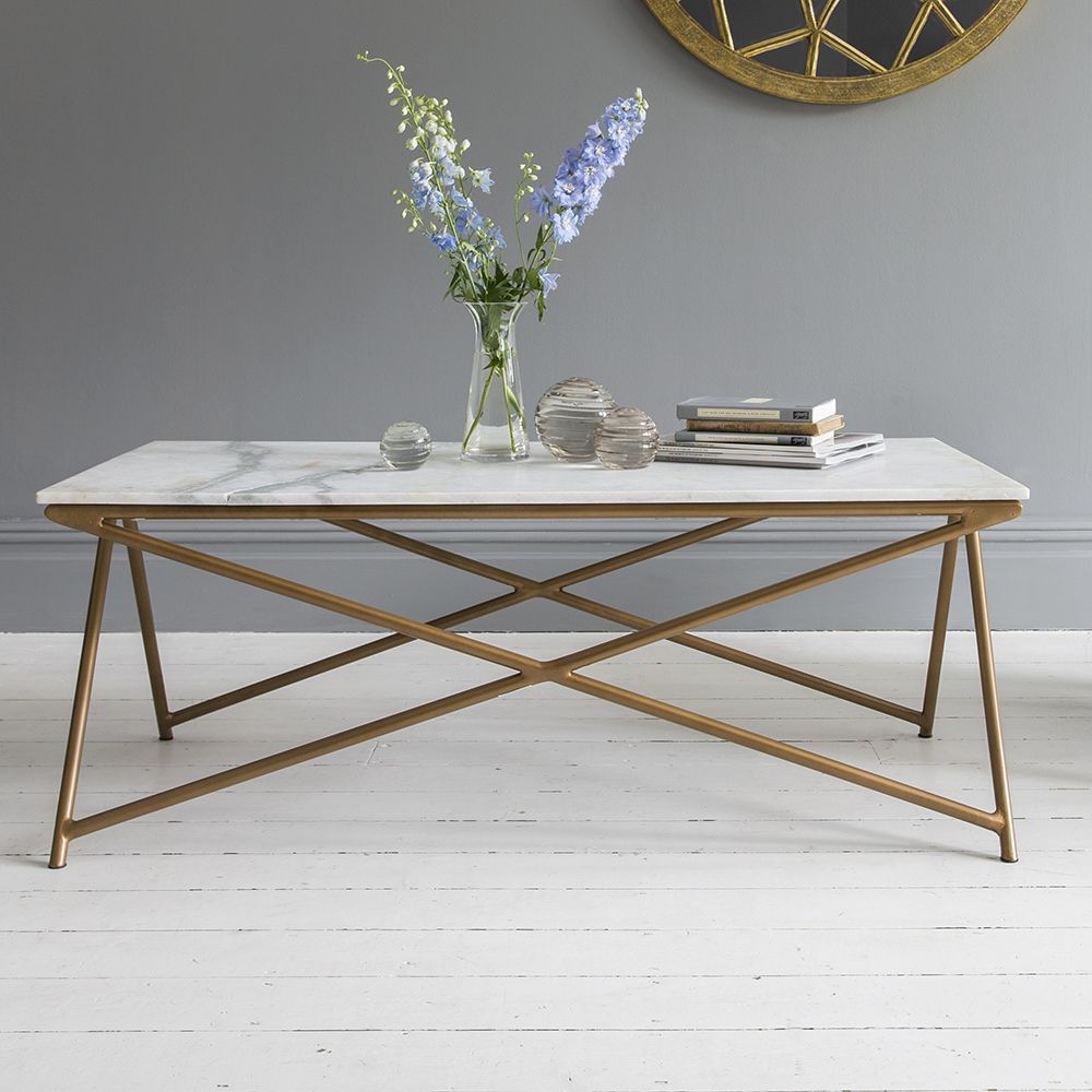 Stellar White Marble Coffee Table | Atkin And Thyme Regarding Marble And White Console Tables (View 7 of 20)