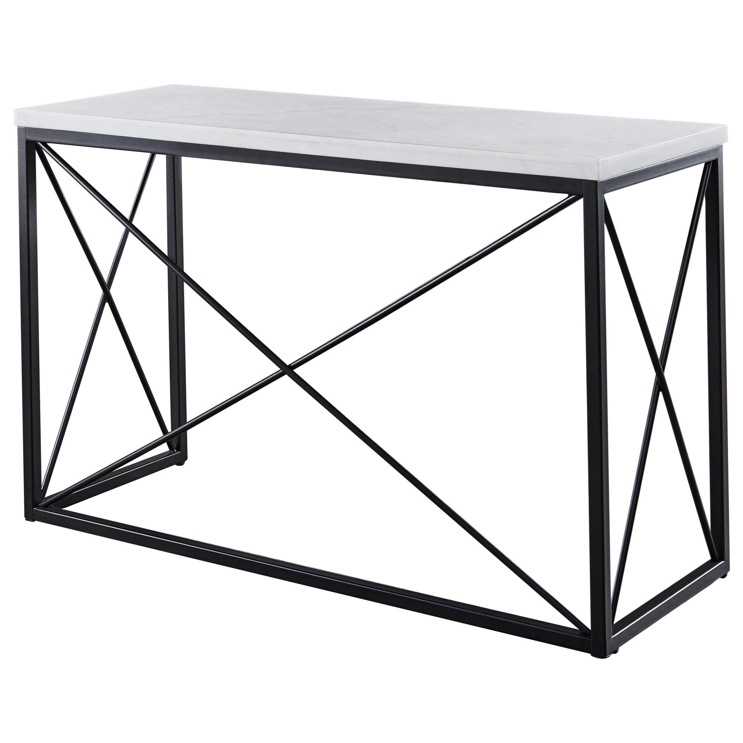 Steve Silver Skyler 1345002 Contemporary White Marble Top With White Stone Console Tables (Photo 6 of 20)