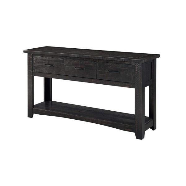 Stylecraft Calvin 55 In. Brown/black Standard Rectangle With Regard To Wood Rectangular Console Tables (Photo 16 of 20)
