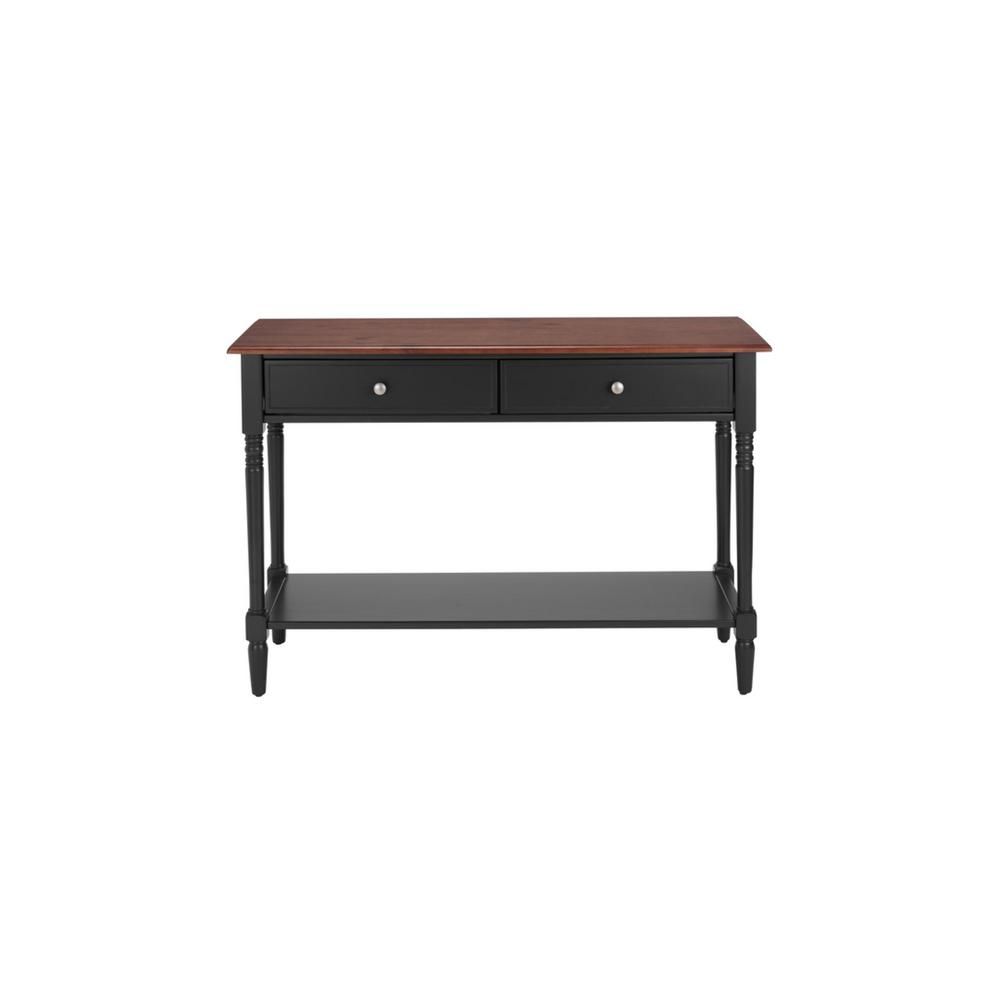 Stylewell Trentwick Rectangular Black Wood 2 Drawer Intended For Walnut Wood Storage Trunk Console Tables (Photo 6 of 20)