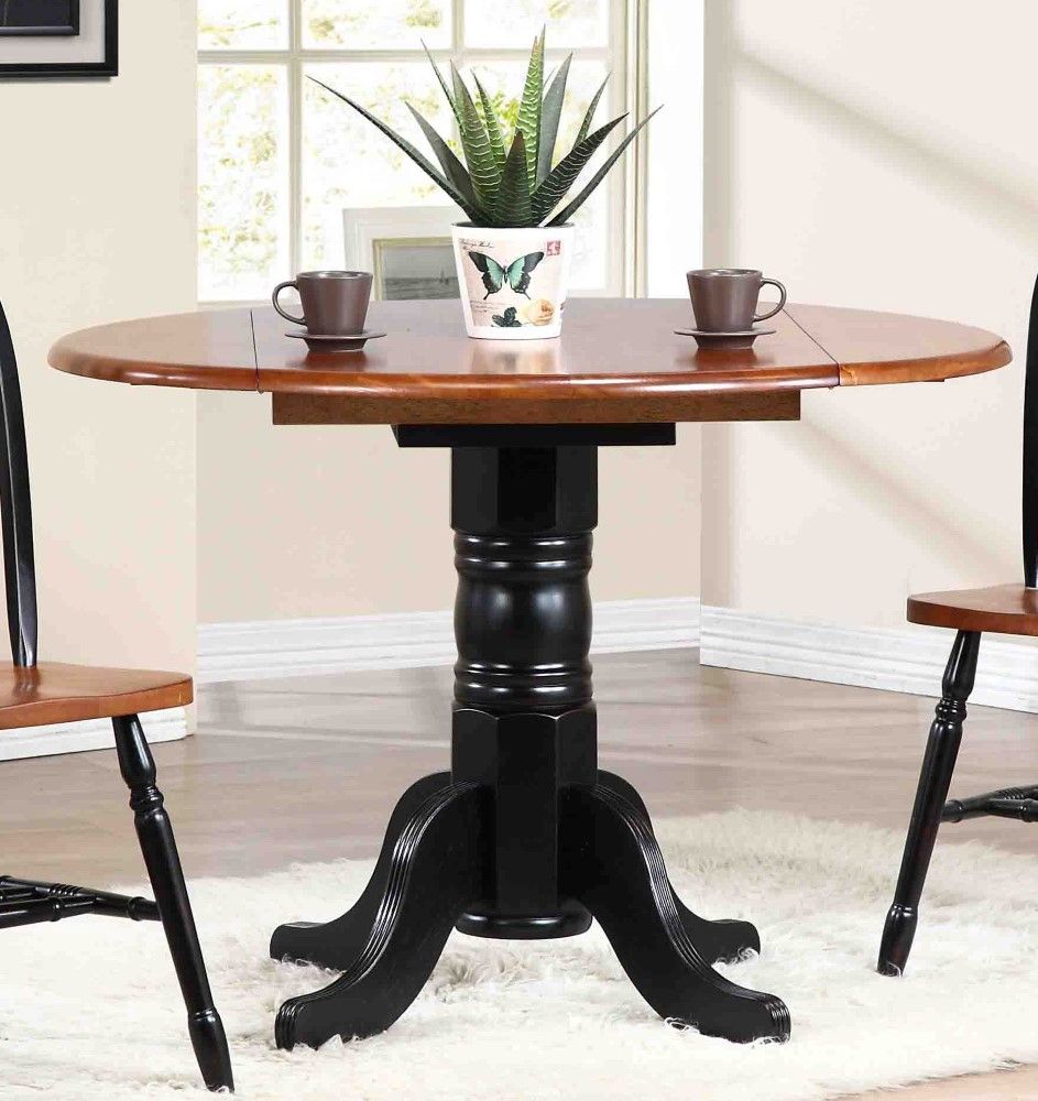 Sunset Trading – Round Drop Leaf Dining Table In Antique Pertaining To Leaf Round Console Tables (Photo 1 of 20)