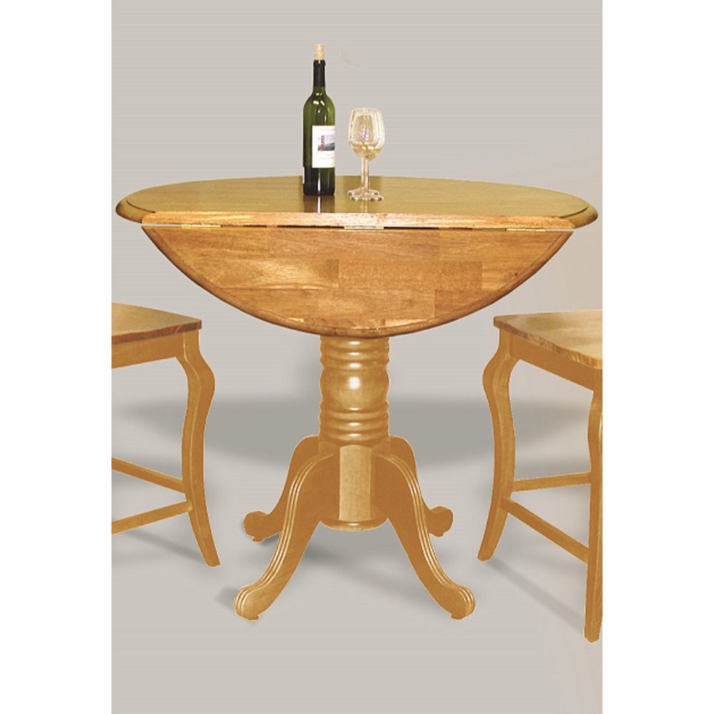 Sunset Trading – Round Drop Leaf Pub Table In Light Oak Within Leaf Round Console Tables (View 5 of 20)