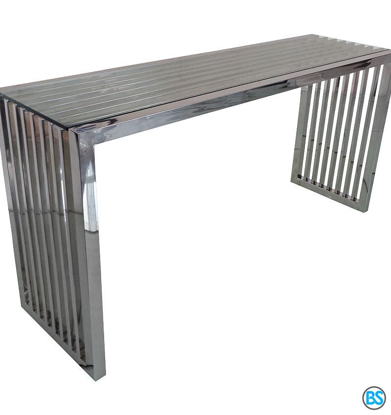 Tables | Soho Clear Glass Top Stainless Steel Console For Rectangular Glass Top Console Tables (View 16 of 20)