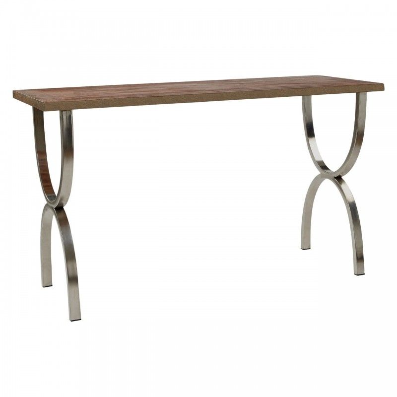 Tapio Modern Stainless Steel Console Table Fir Wood Top Pertaining To Stainless Steel Console Tables (View 12 of 20)