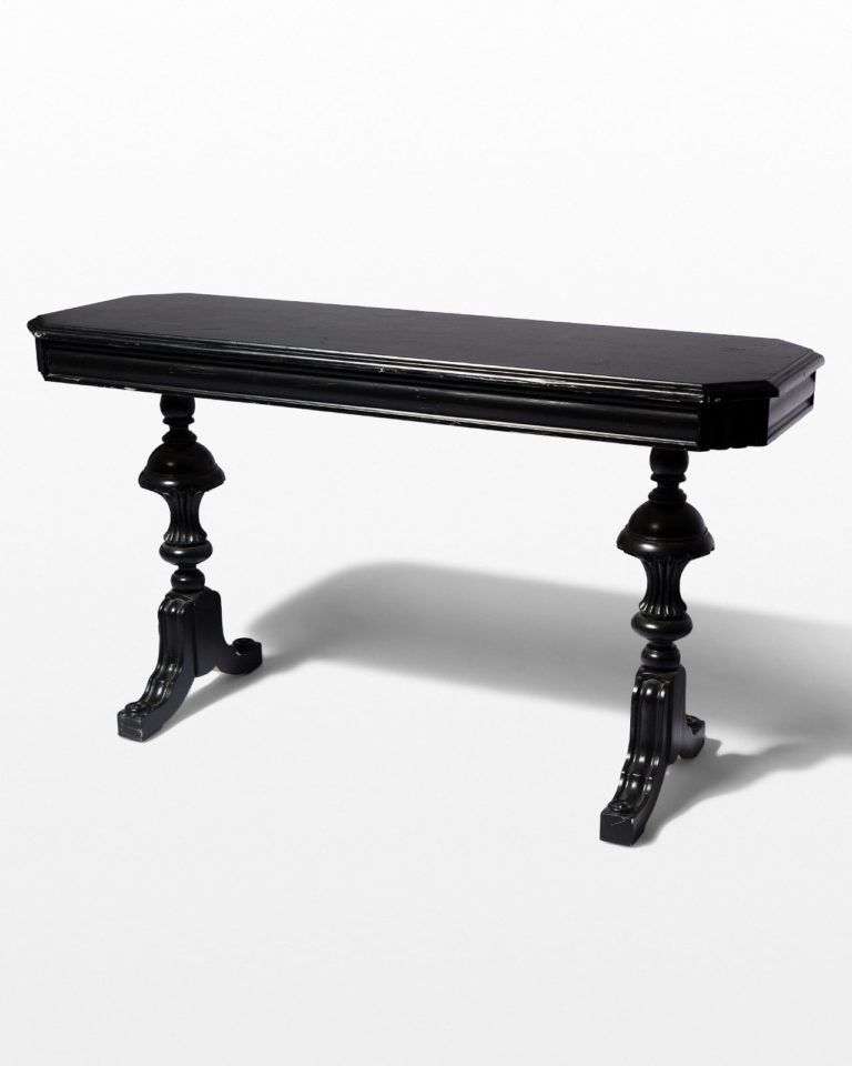 Tb172 Nickel Black Console Table Prop Rental | Acme Brooklyn With Regard To Black Console Tables (View 5 of 20)