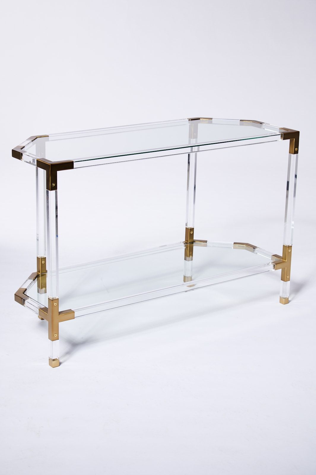 Tb241 Topaz Acrylic And Glass Console Table Prop Rental Throughout Acrylic Console Tables (Photo 1 of 20)