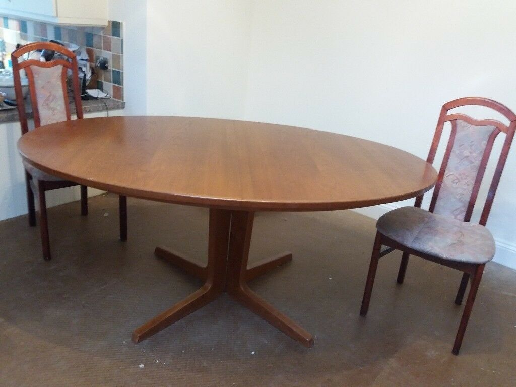 Teak Oval Extending Table And If Wanted 6 Chairs Good For Oval Corn Straw Rope Console Tables (View 13 of 20)
