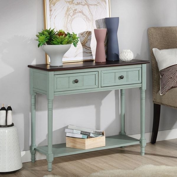 The Gray Barn Cattail Hollow Farmhouse Antique Blue Pertaining To Vintage Coal Console Tables (Photo 4 of 20)