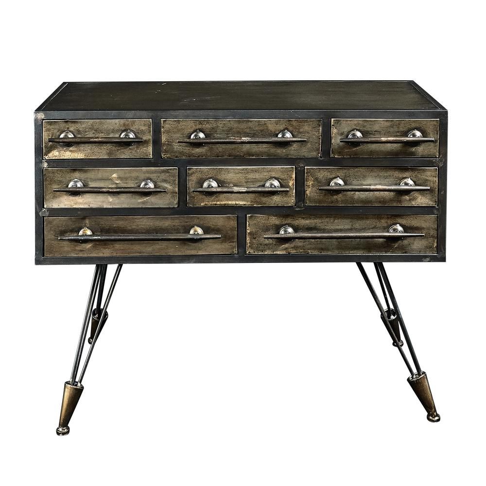Titan Lighting Metal Cloud Antique Gold Leaf Mirrored Top In Antiqued Gold Leaf Console Tables (View 14 of 20)