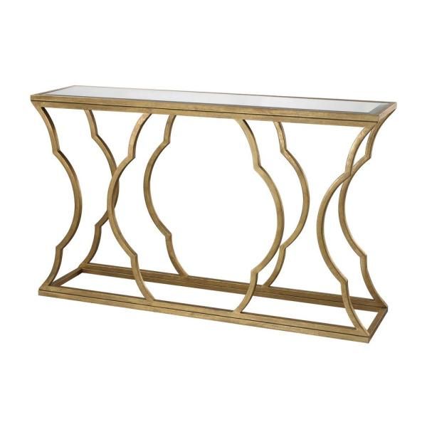 Titan Lighting Metal Cloud Antique Gold Leaf Mirrored Top In Silver Leaf Rectangle Console Tables (Photo 1 of 20)
