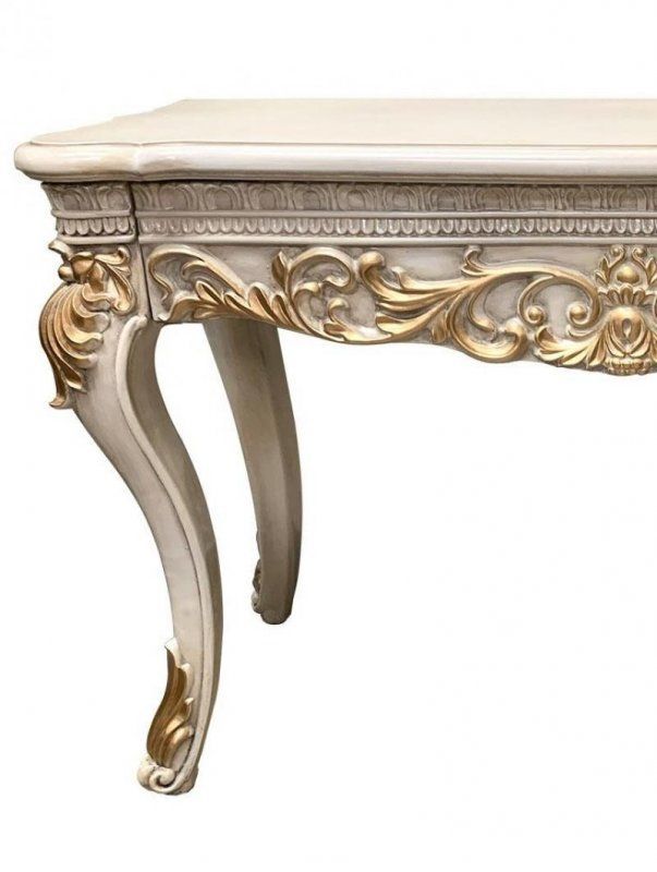 Traditional Console Table In White Wood Traditional Style With Regard To White Geometric Console Tables (View 14 of 20)