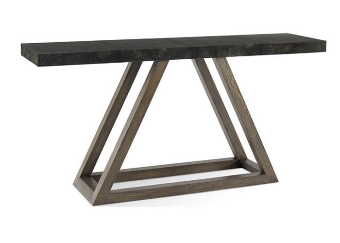 Triangle Console With Black Vellum Top – Mecox Gardens In Triangular Console Tables (View 3 of 20)