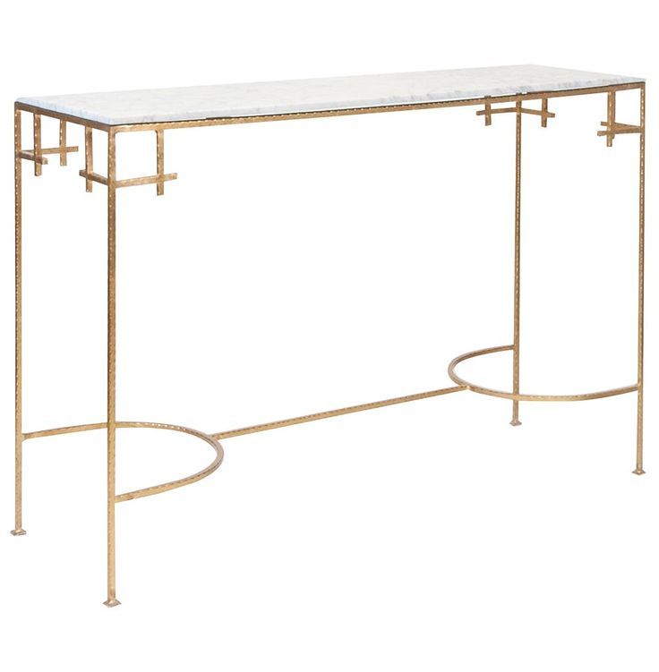 Turlington Hollywood Regency White Marble Gold Console Within White Marble And Gold Console Tables (View 20 of 20)