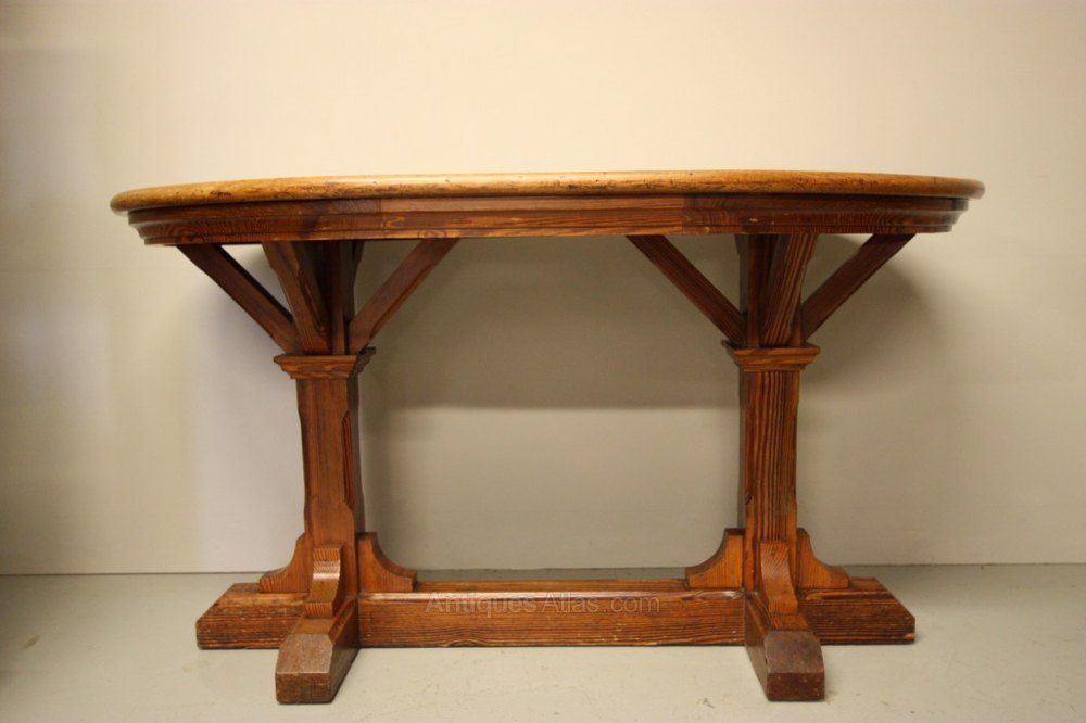 Twin Pedestal Antique Pine Console Table (View 5 of 20)