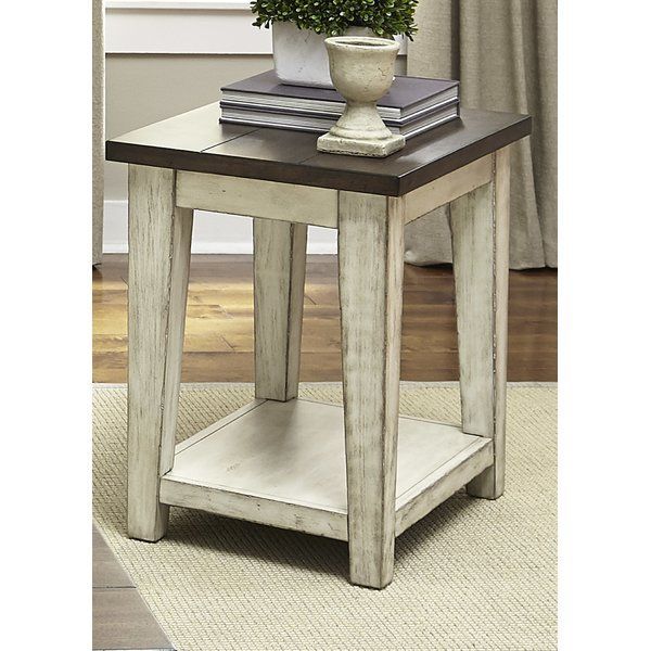 Tylor Solid Wood End Table | Rustic End Tables, Chair Side With Square Weathered White Wood Console Tables (Photo 1 of 20)