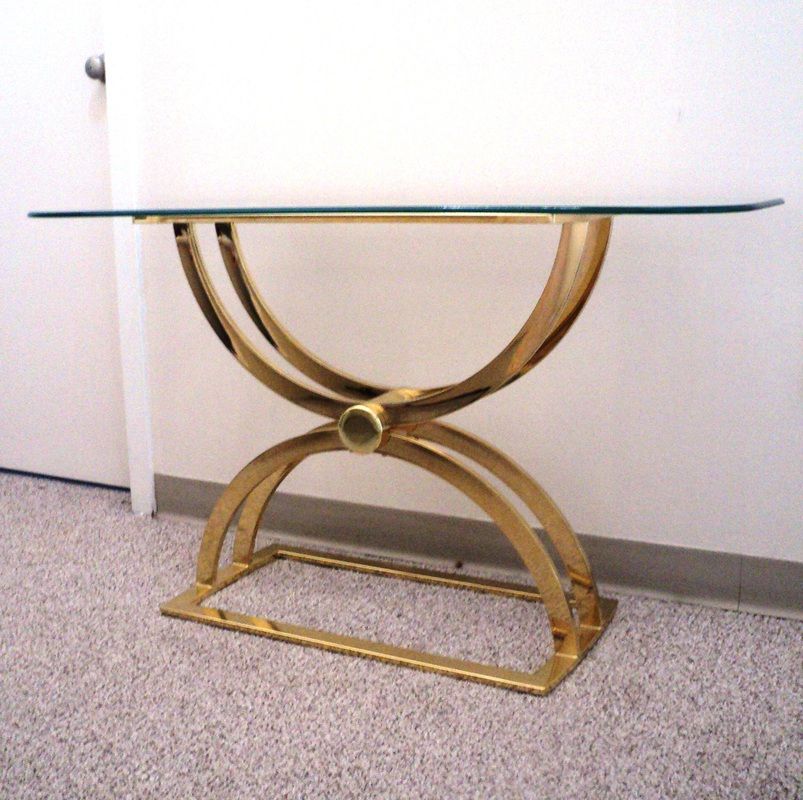 Ultra Glam Brass & Glass Console Table – Julesmoderne With Brass Smoked Glass Console Tables (View 5 of 20)
