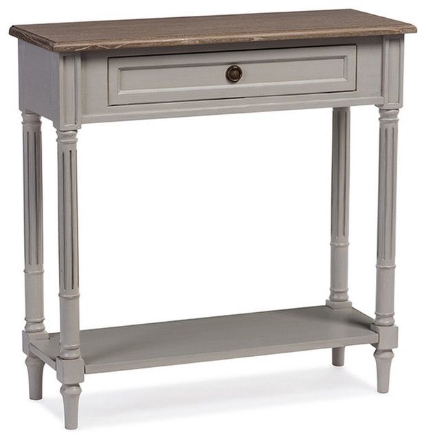 Urban Designs Edouard White Wash Distressed Two Tone 1 For Oceanside White Washed Console Tables (Photo 2 of 20)