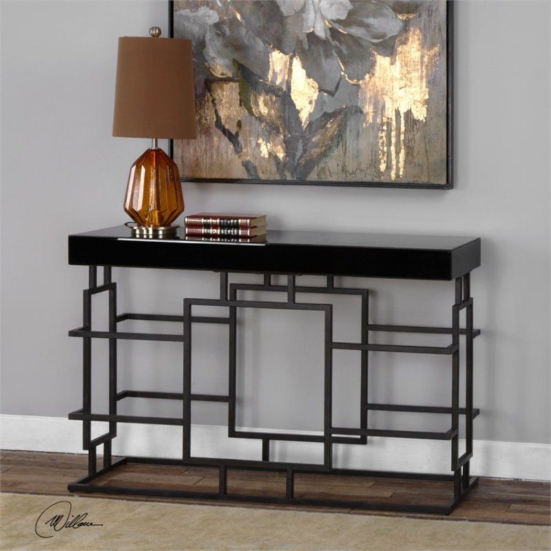 Uttermost Andy Console Table In Black – 24643 For Black Metal Console Tables (View 11 of 20)