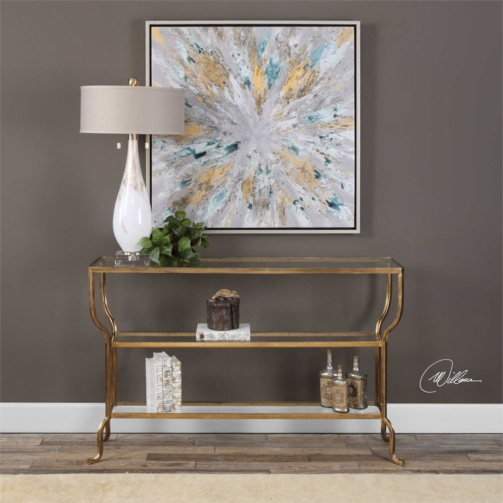 Uttermost Deline Gold Console Table | Gold Console Table In Antique Gold Aluminum Console Tables (View 2 of 20)