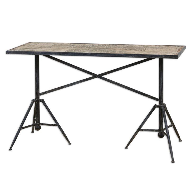Uttermost Plaisance Console Table In Black Iron – 24327 Regarding Black Metal Console Tables (View 12 of 20)