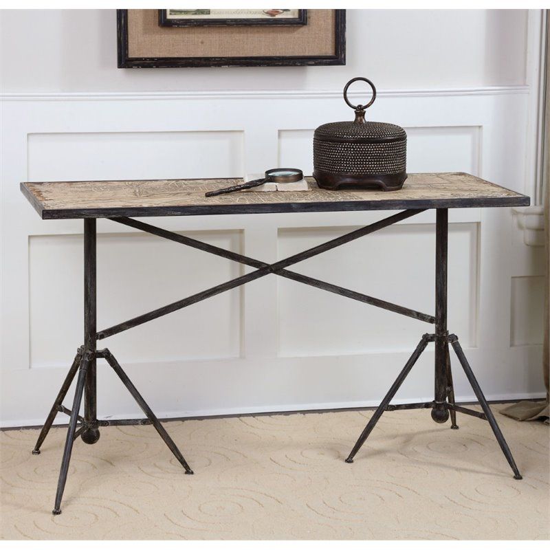 Uttermost Plaisance Console Table In Black Iron – 24327 Within Aged Black Iron Console Tables (Photo 10 of 20)
