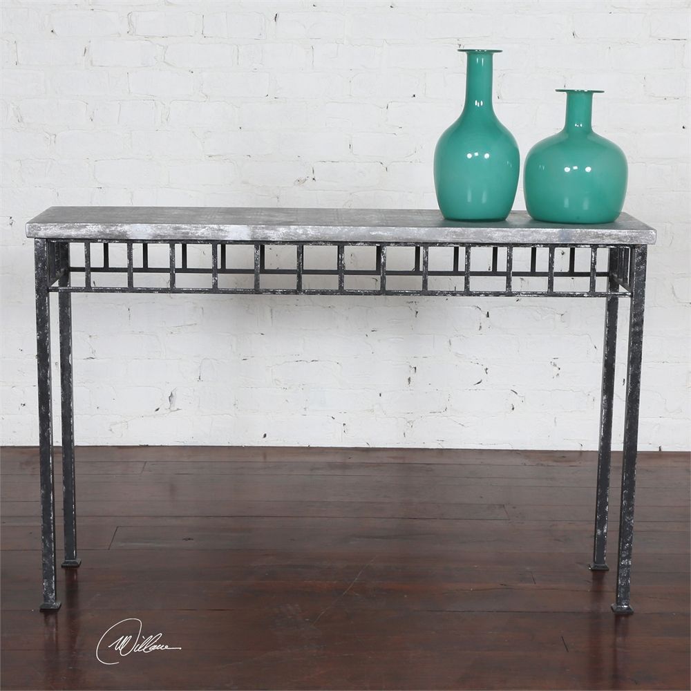 Uttermost – Silva, Console Table | Luxury Furniture Stores Regarding Aged Black Iron Console Tables (Photo 18 of 20)