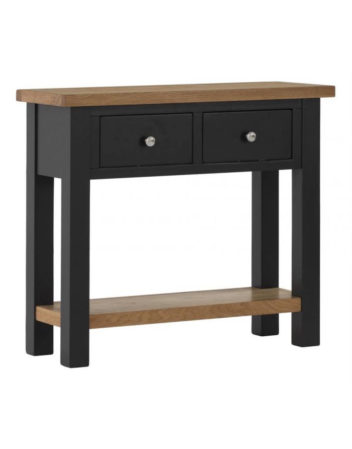 Vancouver Compact Painted Black Grey Console Table With 2 For Gray And Black Console Tables (View 11 of 20)