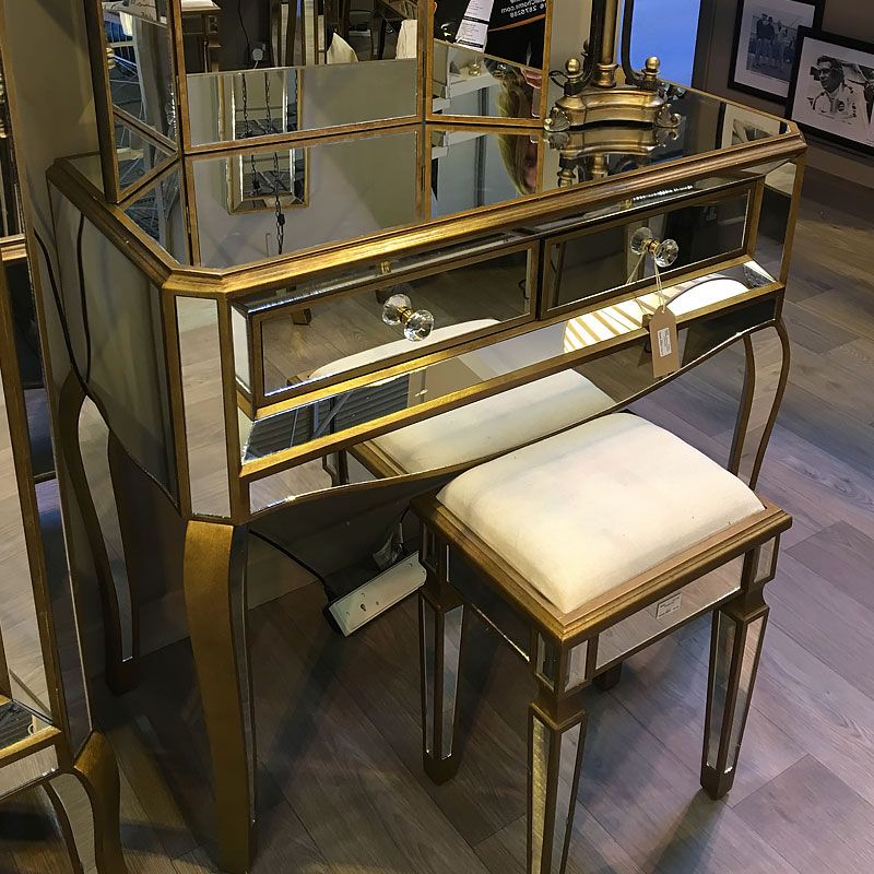 Venetian Gold 2 Drawer Mirrored Console Table | Picture Within Gold Console Tables (View 11 of 20)