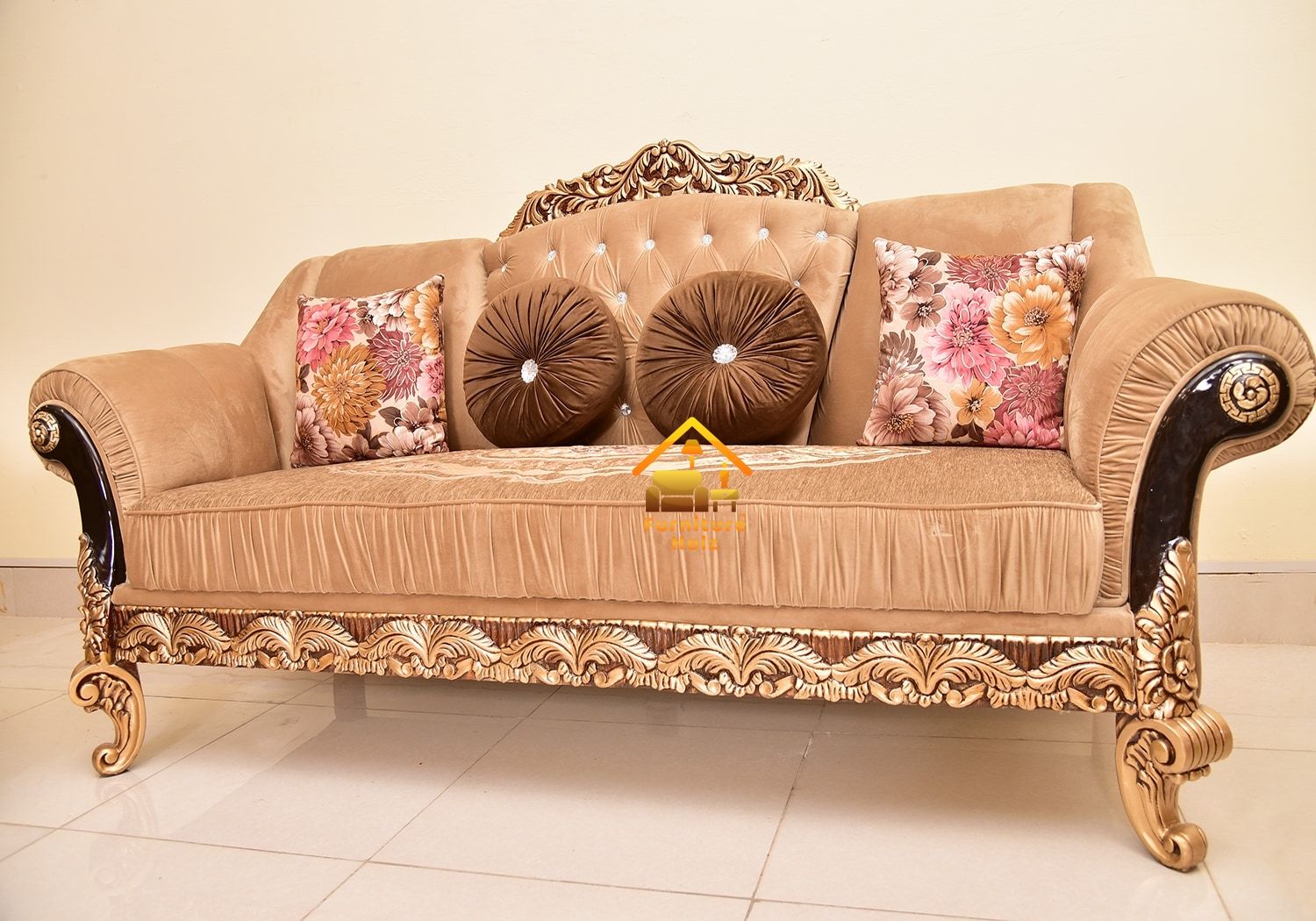 Victoria Palm Crown Six Seater 3 Piece Solid Wood Sofa Set Regarding 3 Piece Console Tables (View 20 of 20)