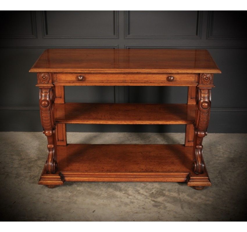 Victorian Oak 3 Tier Console Table In 3 Tier Console Tables (Photo 14 of 20)