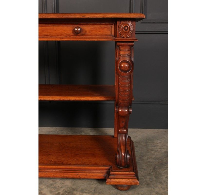 Victorian Oak 3 Tier Console Table Pertaining To 3 Tier Console Tables (View 15 of 20)
