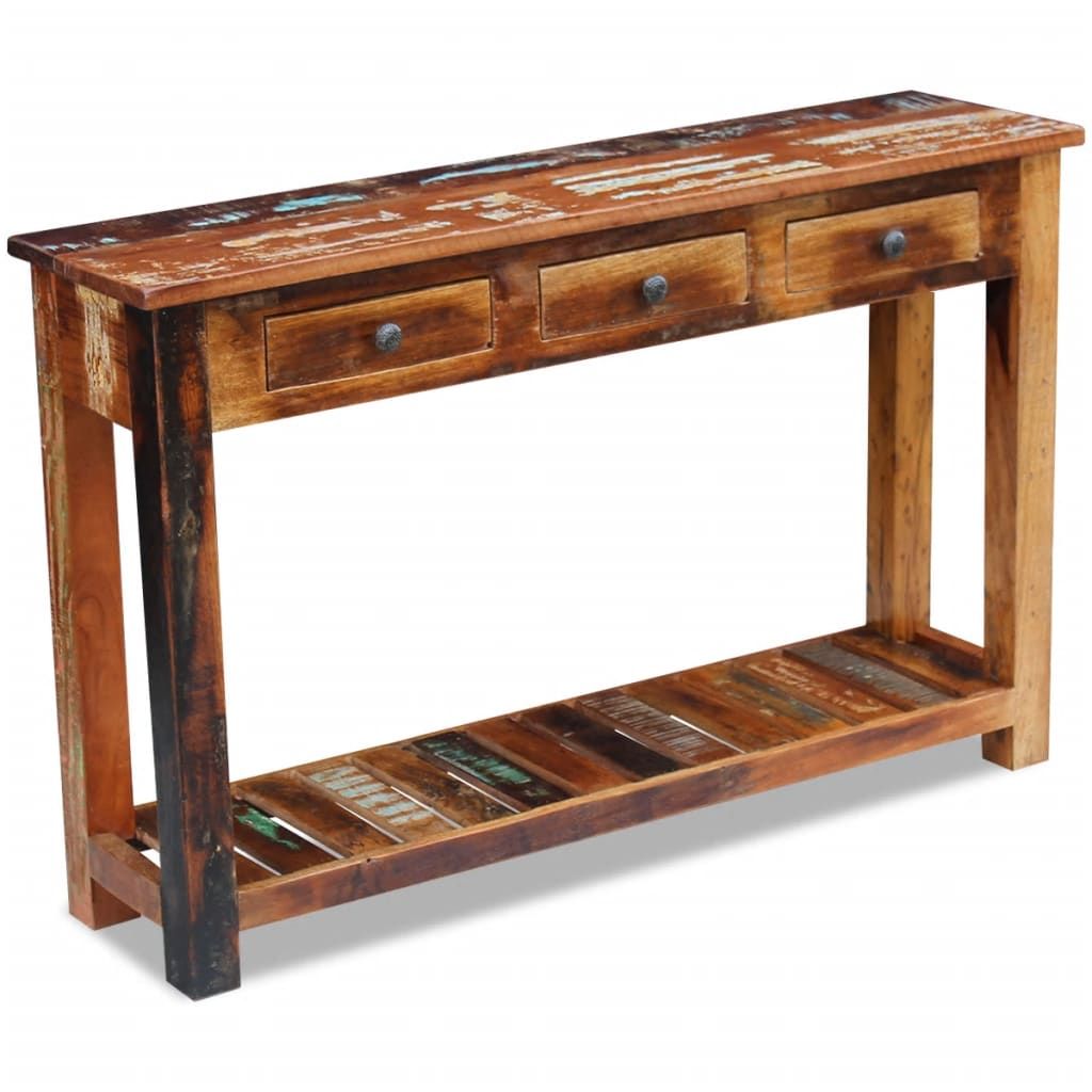 Vidaxl Console Table Solid Reclaimed Wood 120x30x76 Cm Throughout Reclaimed Wood Console Tables (Photo 5 of 20)