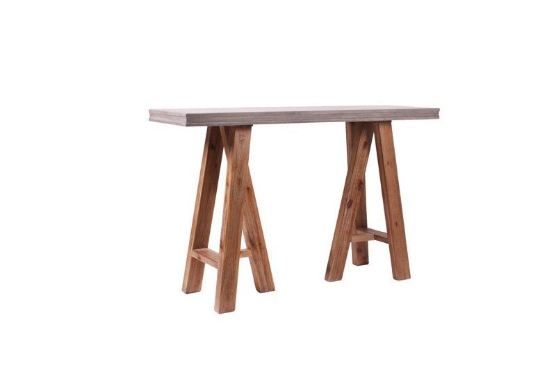 Vig Furniture – Modrest Civic Modern Concrete & Acacia Within Modern Concrete Console Tables (Photo 1 of 20)