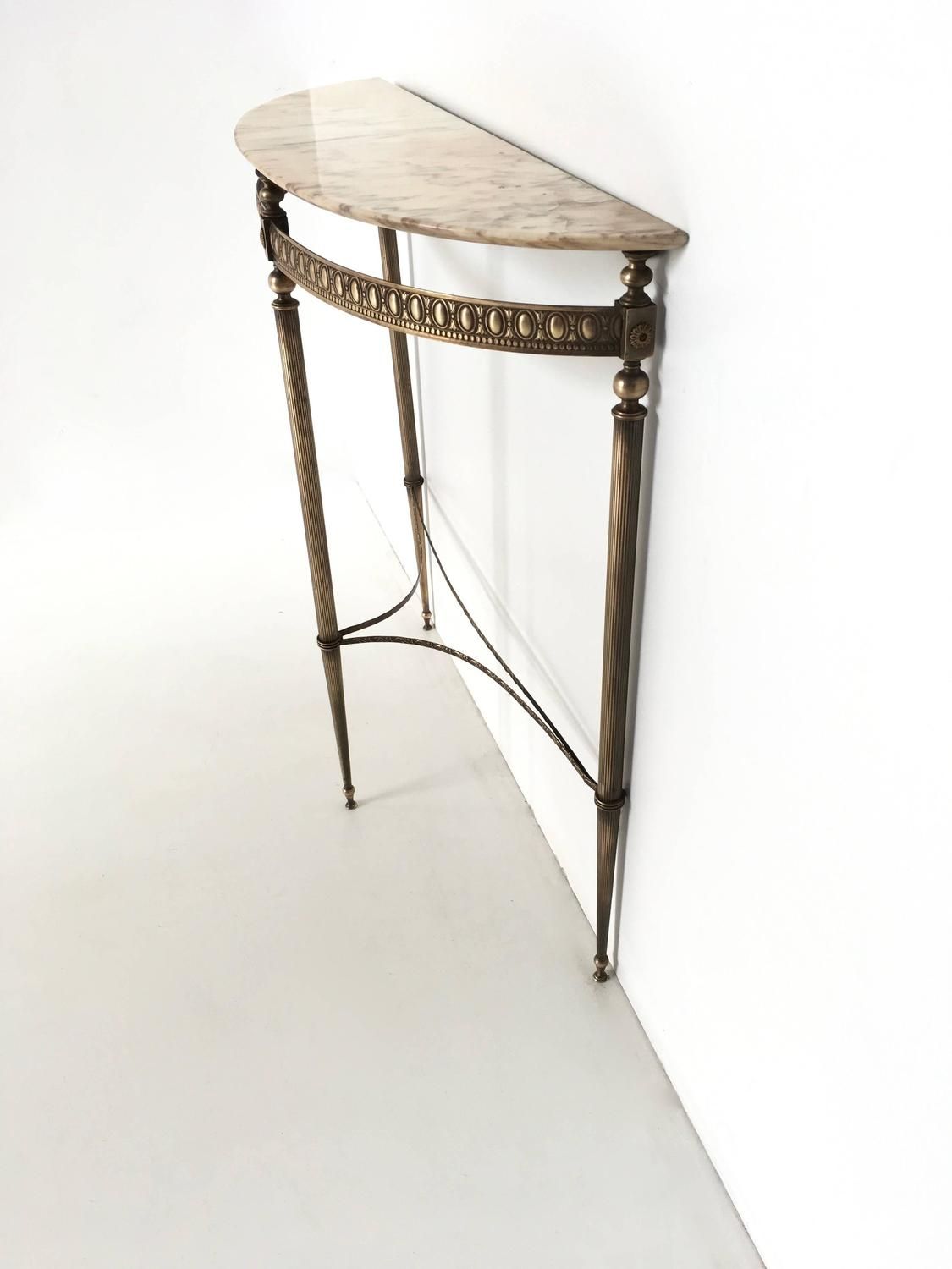 Vintage Brass And Marble Console Table, 1950s For Sale At Within Antique Brass Aluminum Round Console Tables (View 14 of 20)