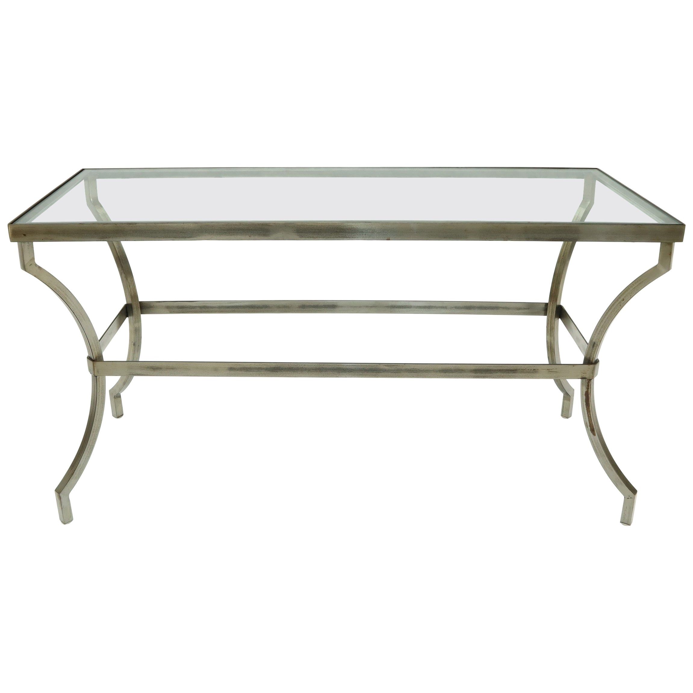 Vintage Heavy Industrial Steel Wood Console Table At 1stdibs Pertaining To Oval Corn Straw Rope Console Tables (View 12 of 20)