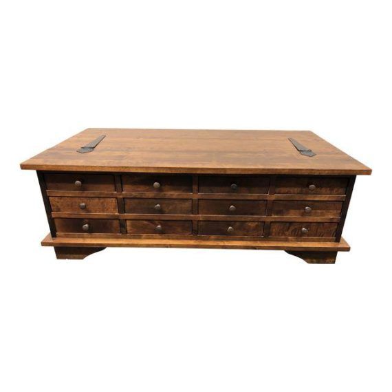Vintage Wooden Blanket Chest Coffee Table | Design Plus Pertaining To Espresso Wood Trunk Console Tables (Photo 10 of 20)