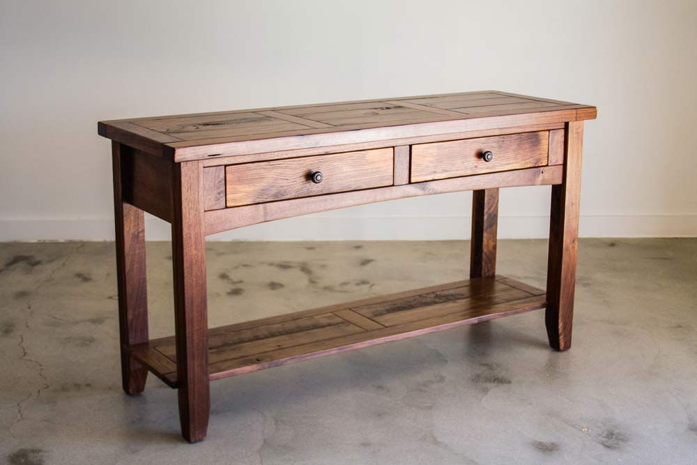 Walnut 2 Drawer Sofa Table | Blue Ridge Log Works For Walnut Console Tables (Photo 15 of 20)