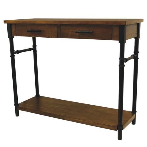 Walnut Industrial Console Table In The Console Tables Pertaining To Hand Finished Walnut Console Tables (Photo 4 of 20)