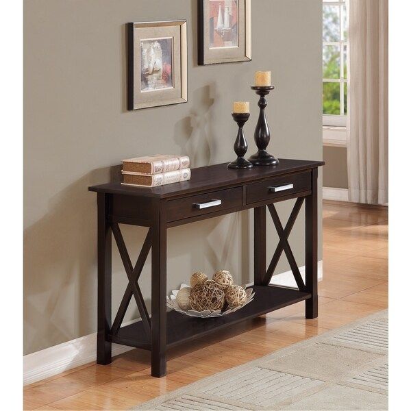 Waterloo Collection Dark Walnut Brown Console Table For Dark Coffee Bean Console Tables (Photo 7 of 20)