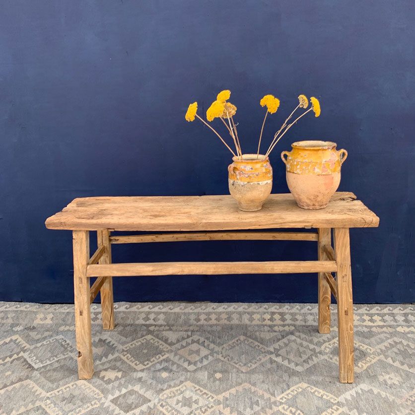 Weathered Natural Wood Console Hall Table | Francoise With Natural Wood Console Tables (View 5 of 20)