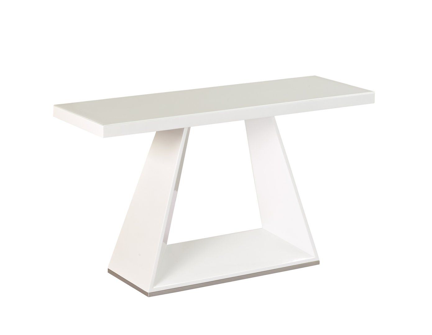 White High Gloss White Glass Console Table – Homegenies Intended For Gloss White Steel Console Tables (Photo 10 of 20)