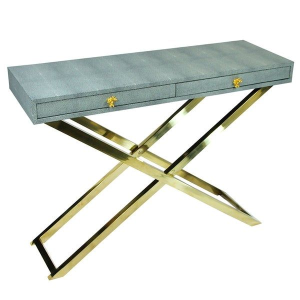Wood And Metal Folding Console Table With 2 Drawers, Gray Within Gray Driftwood And Metal Console Tables (View 12 of 20)